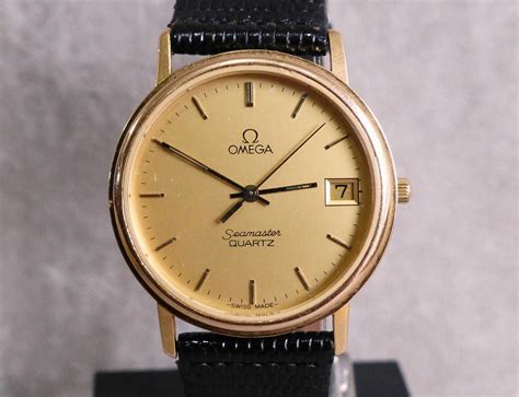 omega seamaster quartz gold